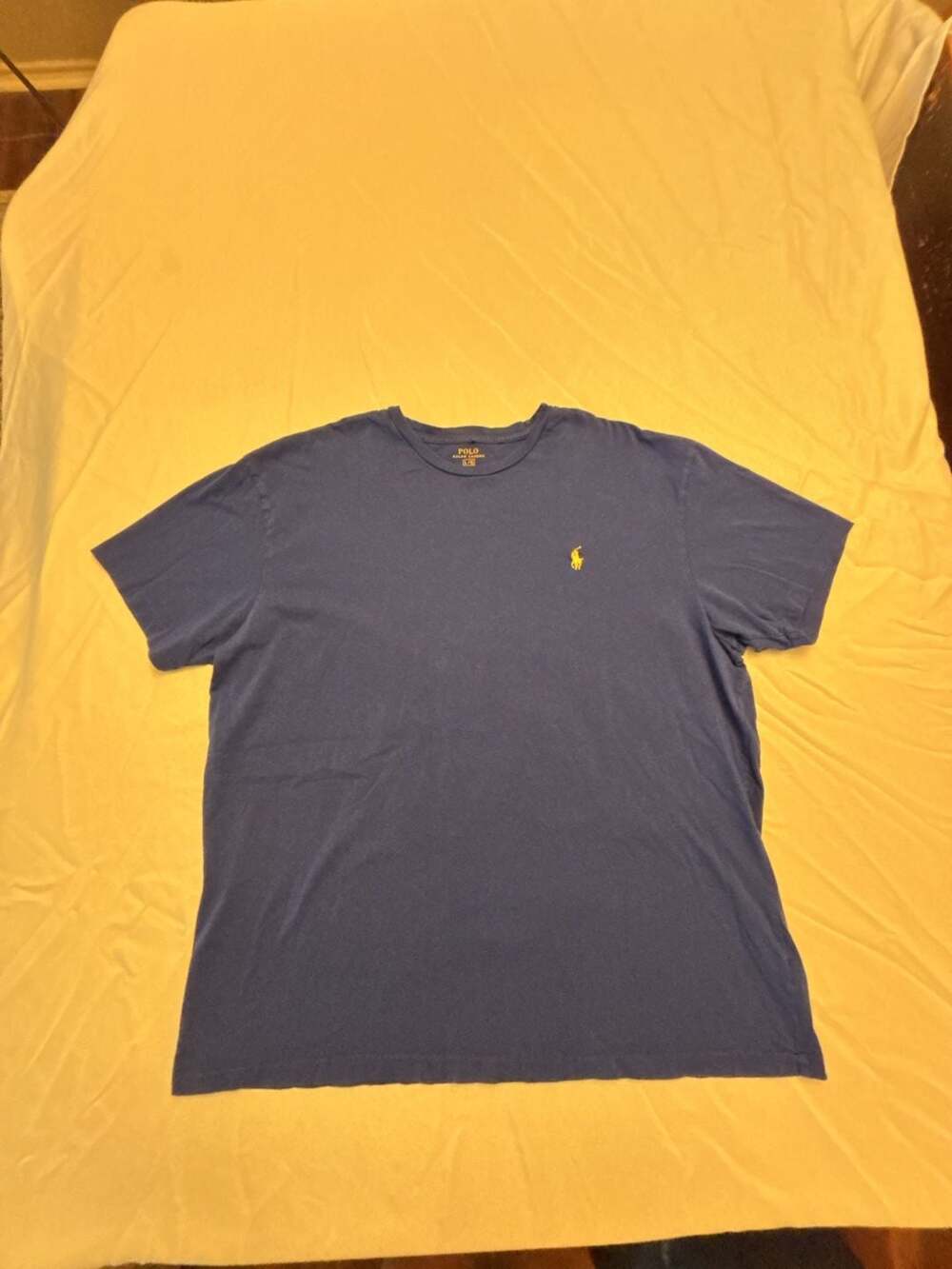 Polo Ralph Lauren Crew Neck T-Shirt Blue Yellow Pony Size Large